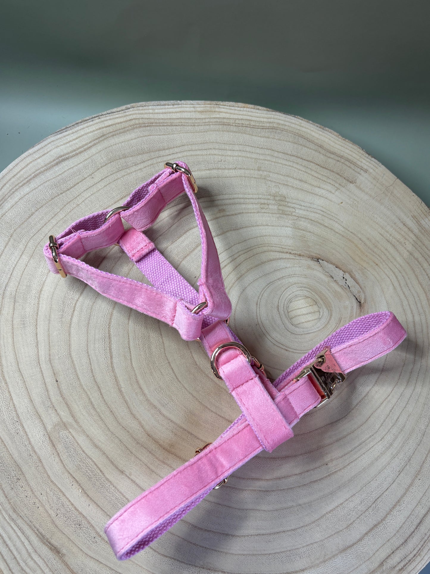 Baby Pink Velvet Fully Adjustable Harness