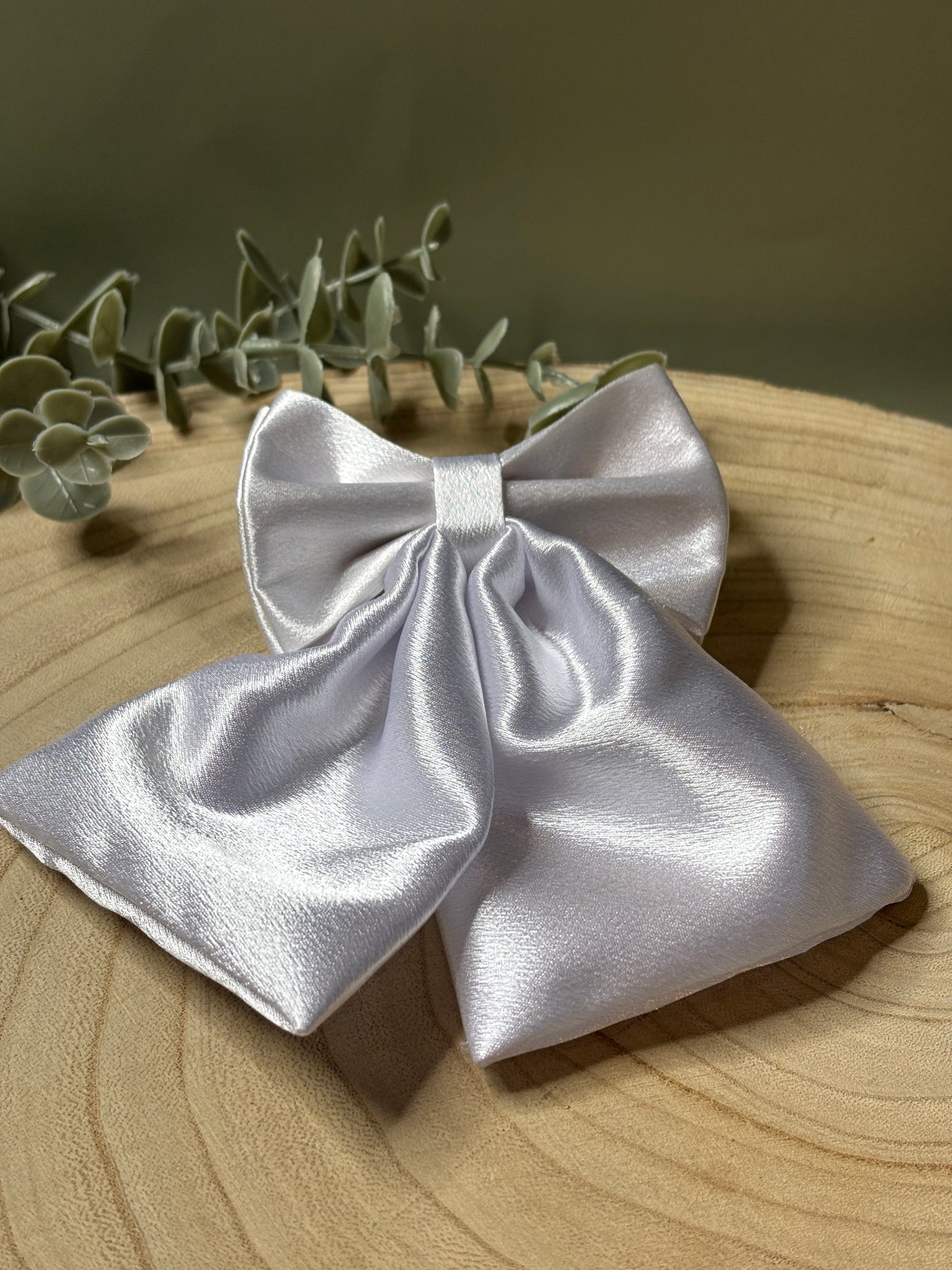 White Satin Sailor Bow