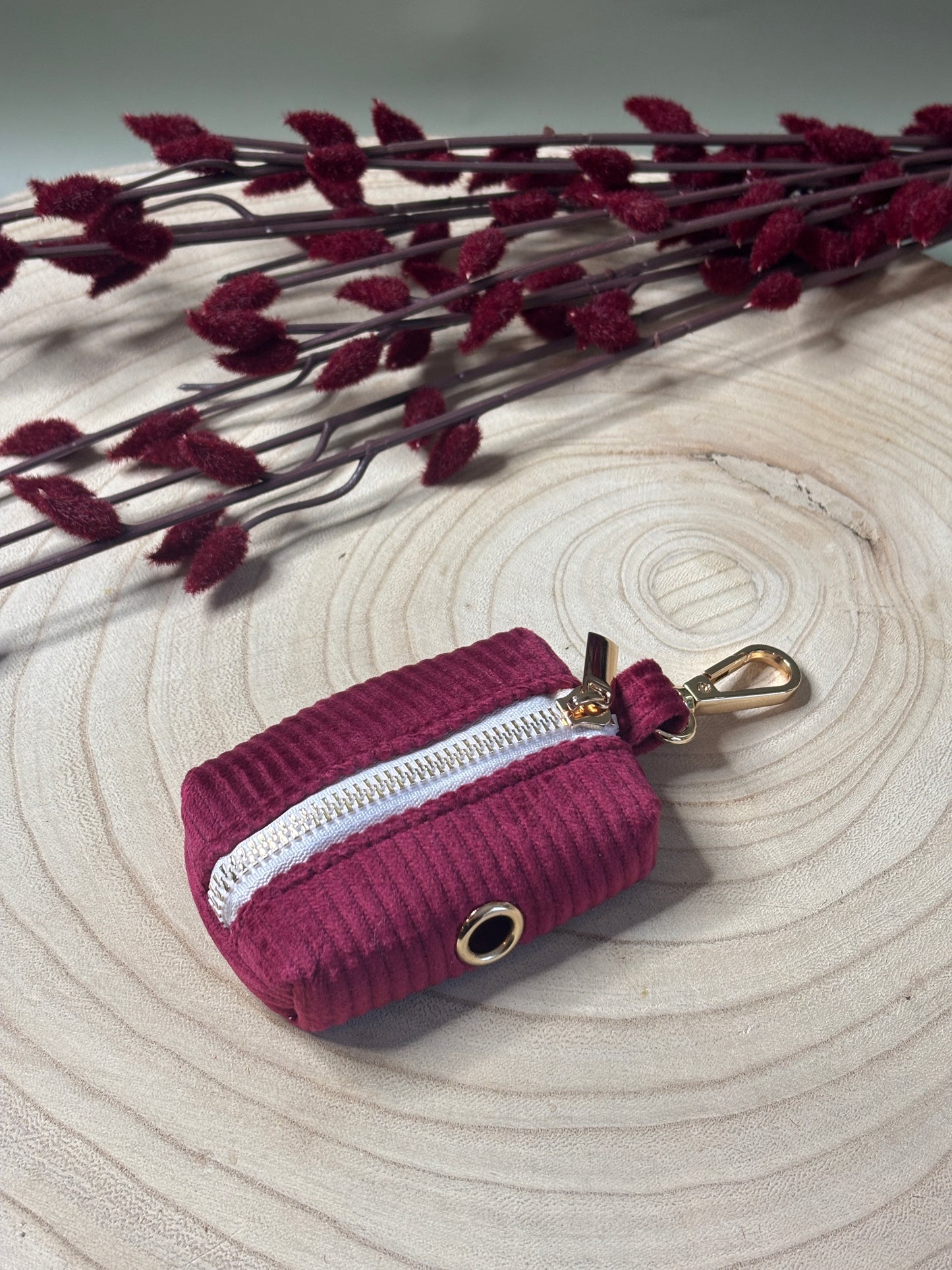 Merlot Corduroy Poop Bag Holder