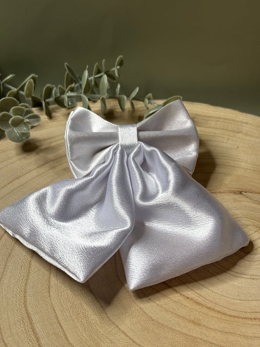 White Satin Sailor Bow