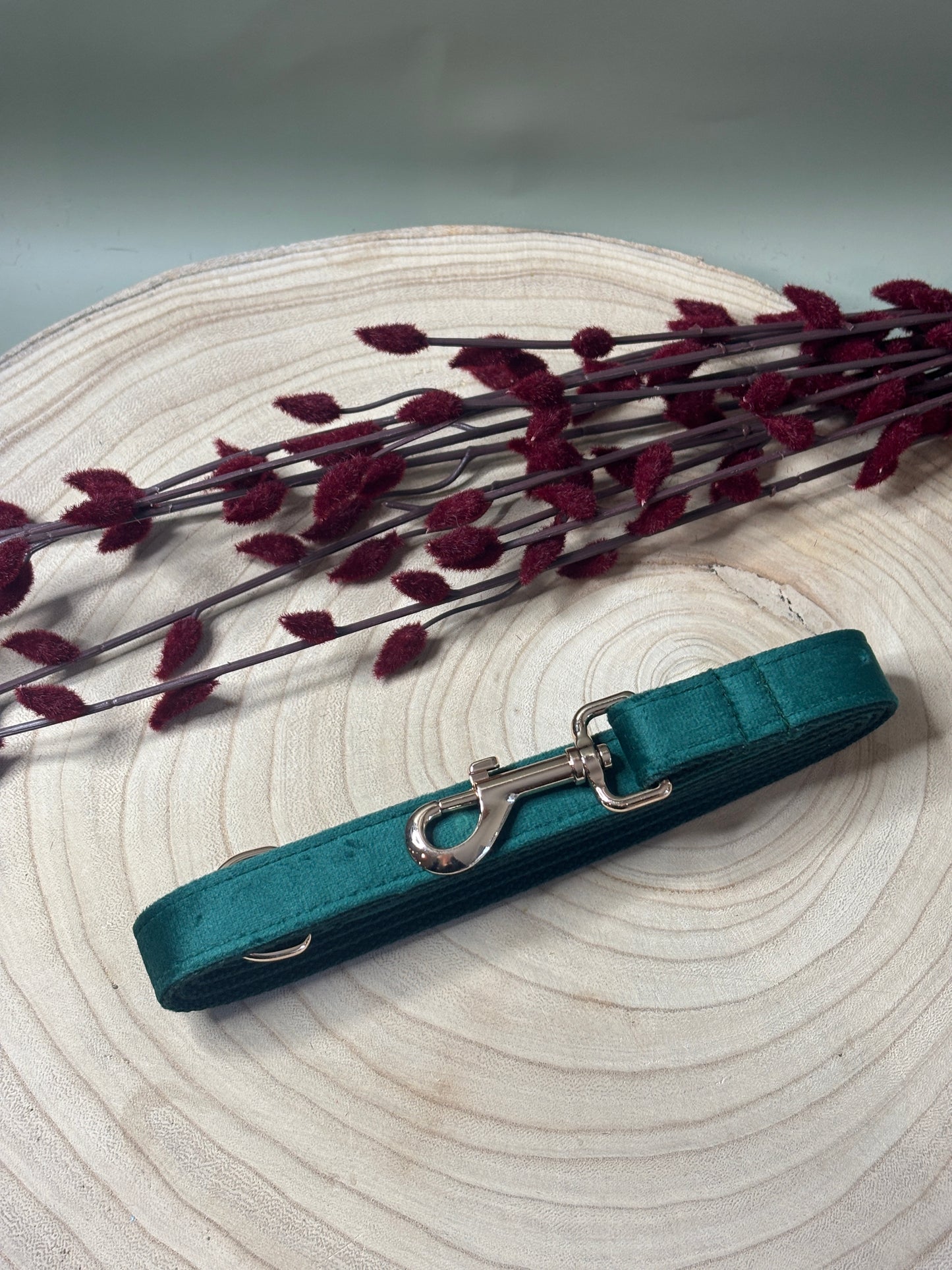 Forest Green Velvet Lead