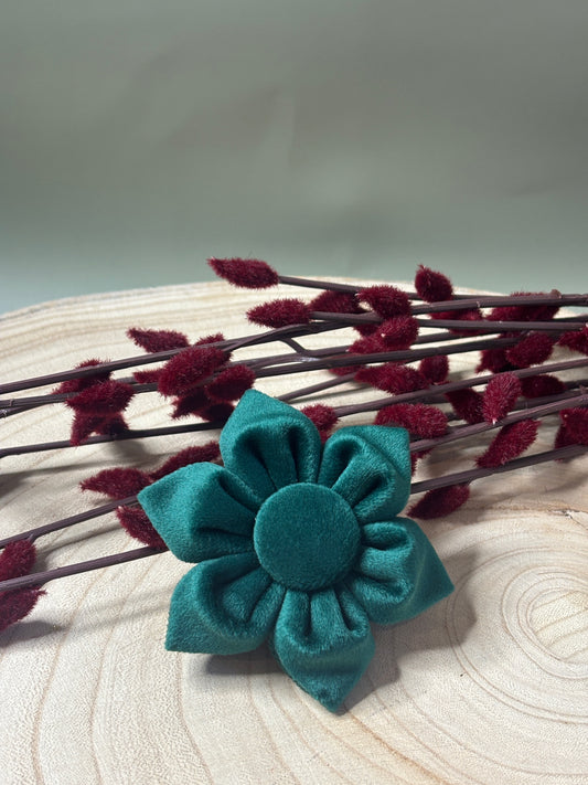 Forest Green Velvet Flower