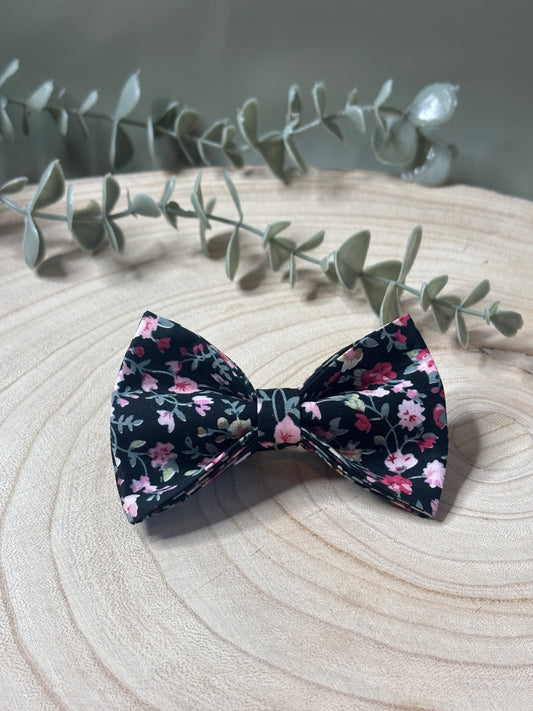 Black Florals Bow