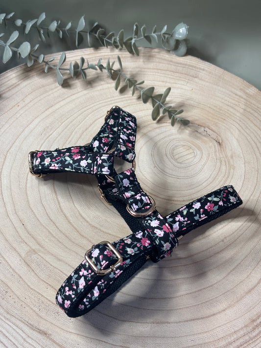 Black Florals Fully Adjustable Harness