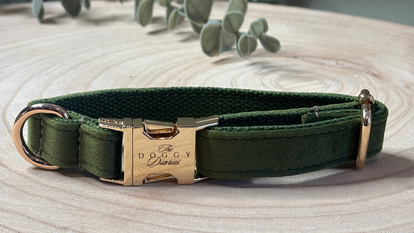 Olive Velvet Collar