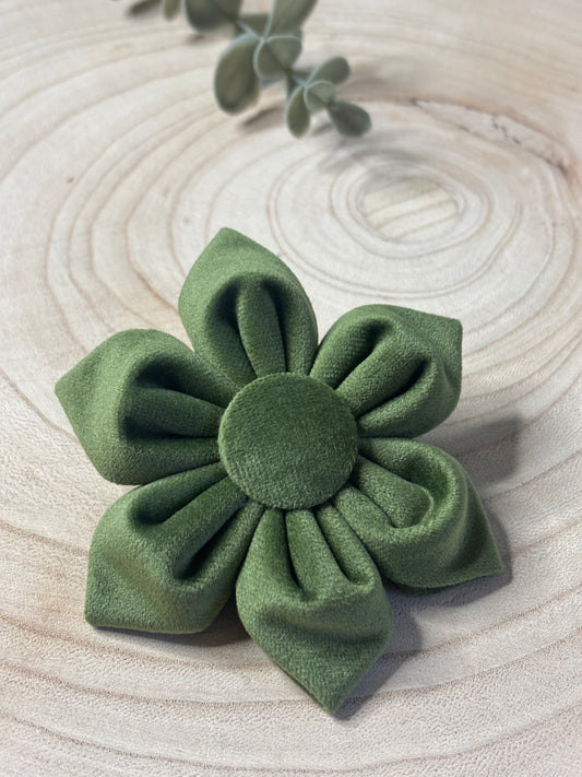 Olive Velvet Flower